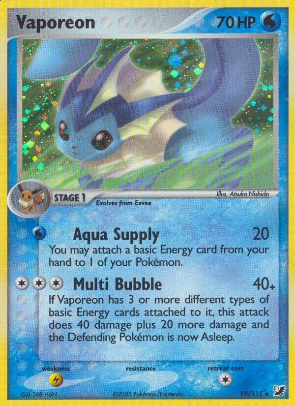 Vaporeon 19/115 card from Unseen Forces