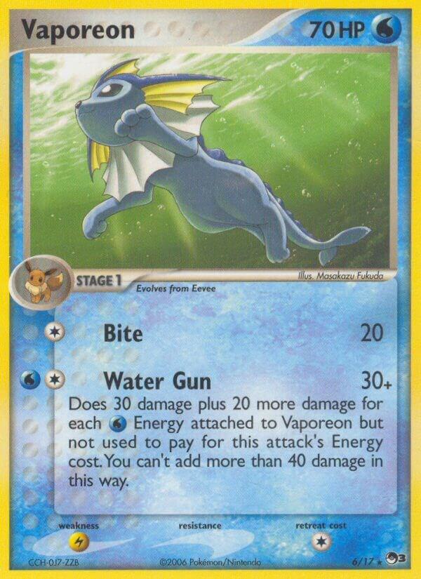 Vaporeon 006/017 card from POP Series 3