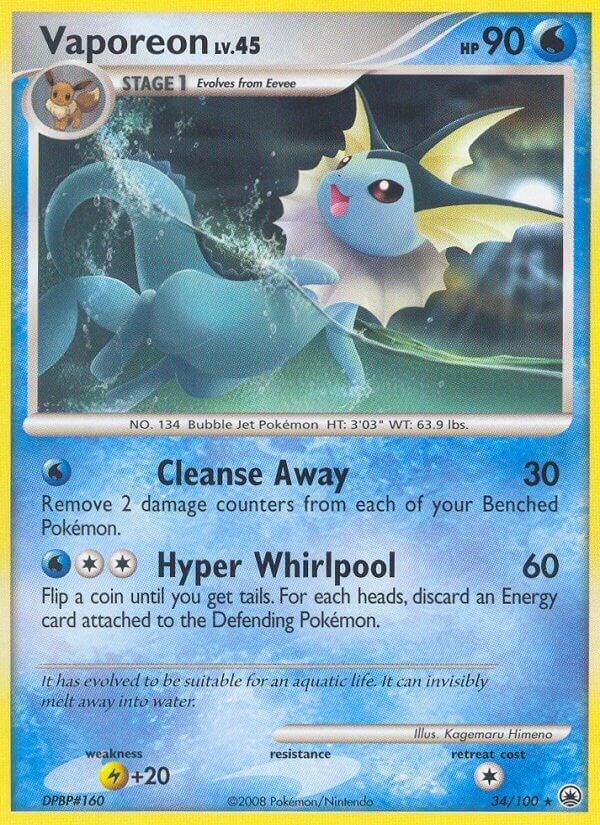 Vaporeon 34/100 card from Majestic Dawn