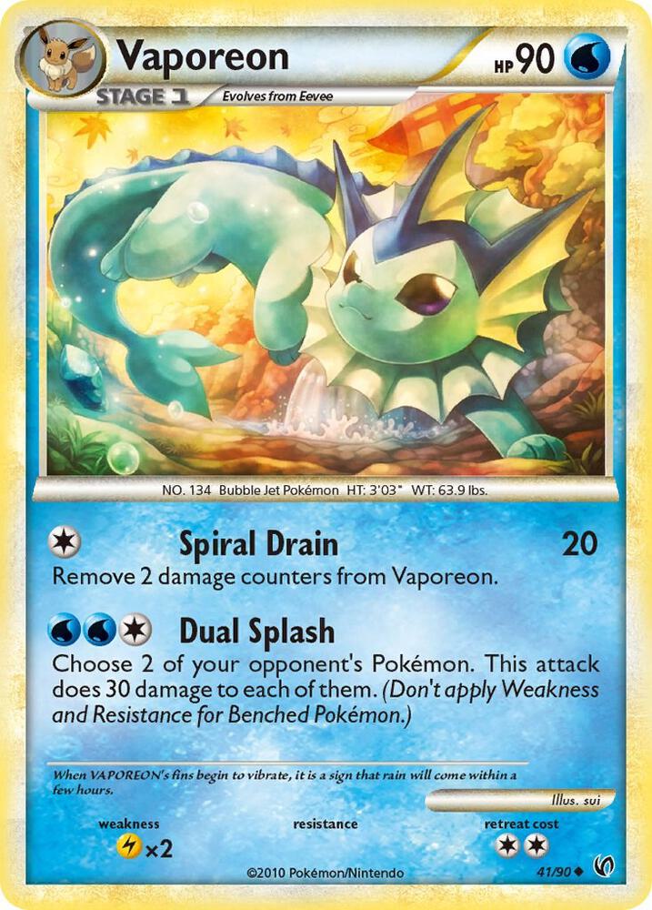Vaporeon 41/90 card from Undaunted