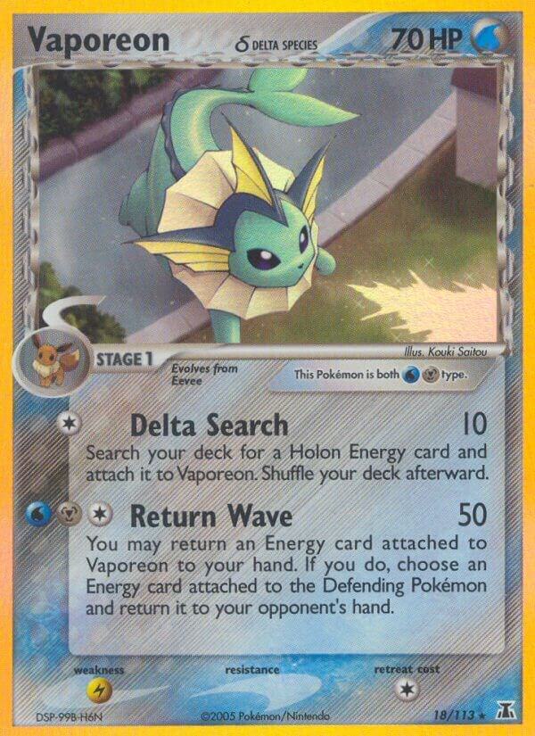Vaporeon (Delta Species) 18/113 card from Delta Species