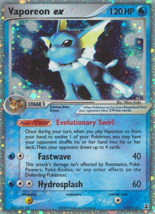 Vaporeon ex 110/113 card from Delta Species