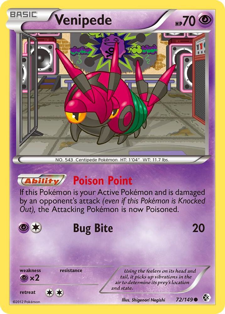 Venipede 72/149 card from Boundaries Crossed