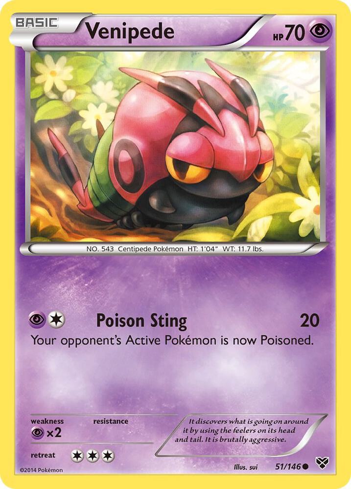 Venipede 51/146 card from XY Base Set