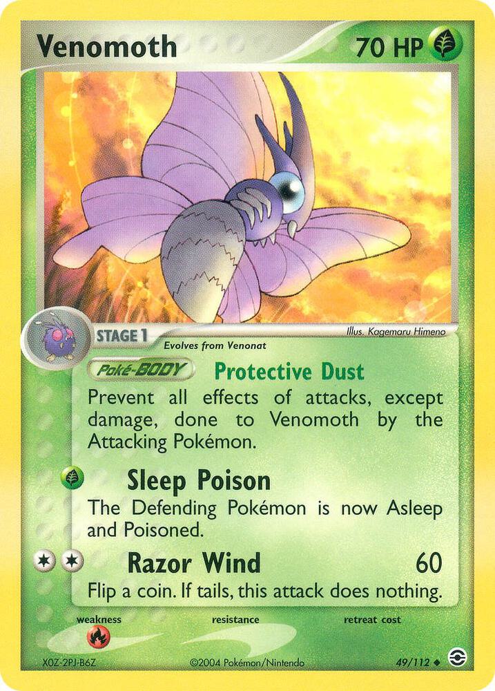Venomoth 49/112 card from FireRed & LeafGreen