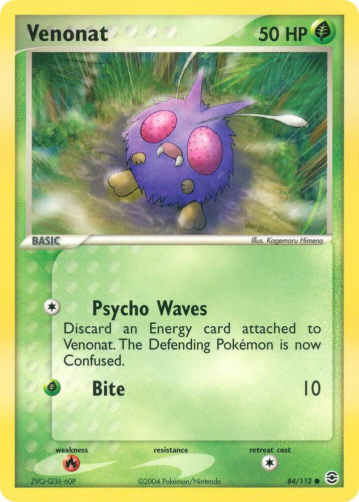 Venonat 84/112 card from FireRed & LeafGreen