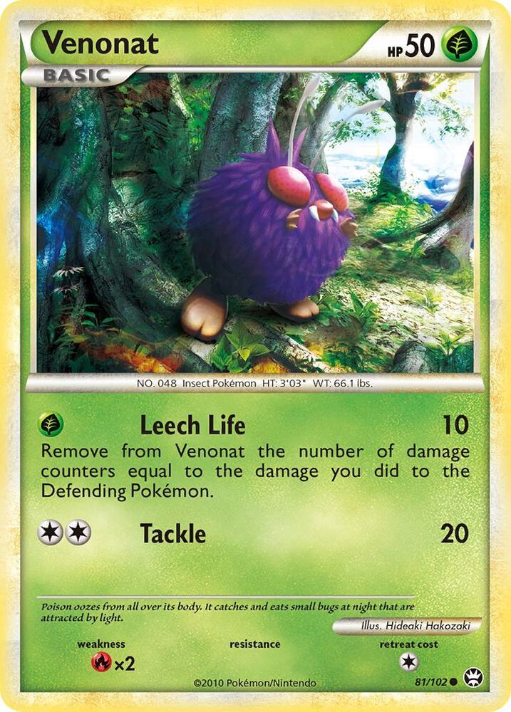 Venonat 81/102 card from Triumphant