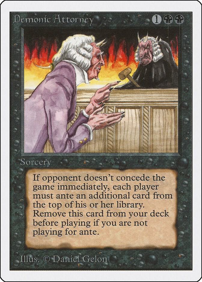 Demonic Attorney card from Unlimited Edition
