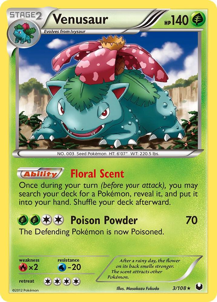 Venusaur 3/108 card from Dark Explorers