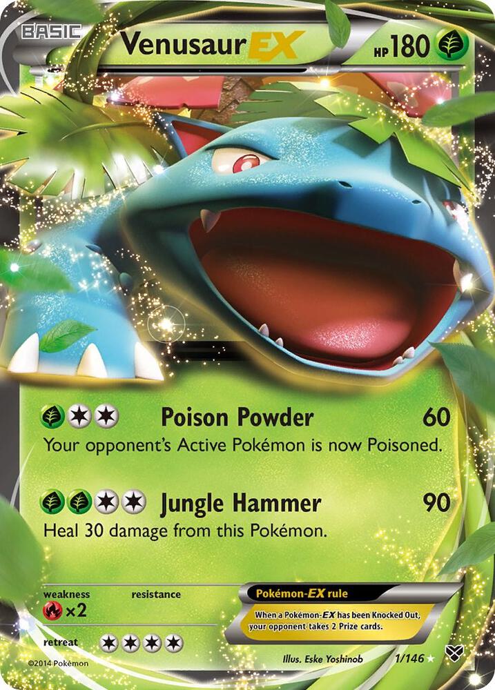Venusaur EX 1/146 card from XY Base Set