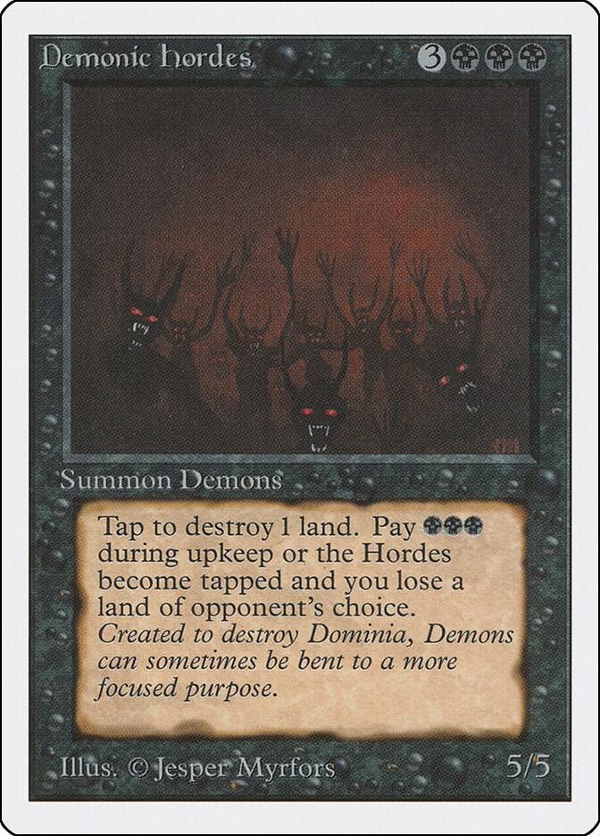 Demonic Hordes card from Unlimited Edition