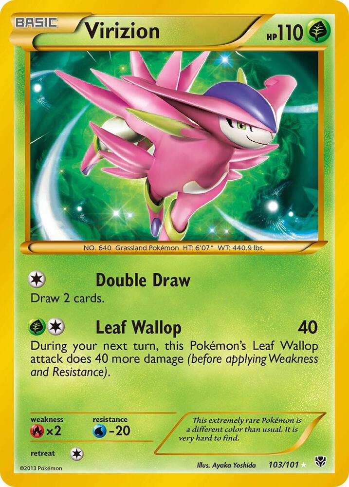 Virizion (Secret) 103/101 card from Plasma Blast