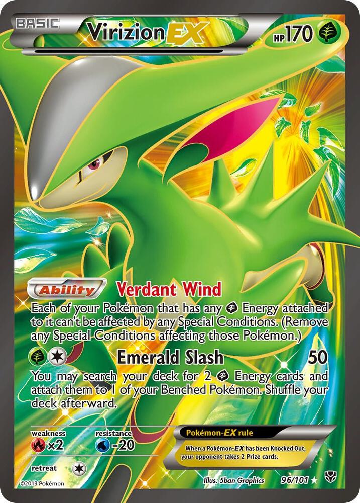 Virizion EX (Full Art) 96/101 card from Plasma Blast