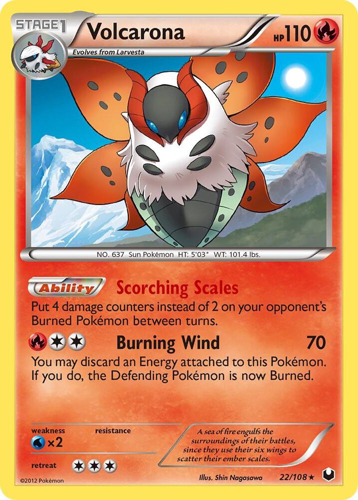 Volcarona 22/108 card from Dark Explorers
