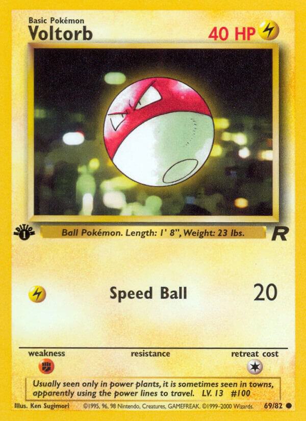 Voltorb 69/82 card from Team Rocket