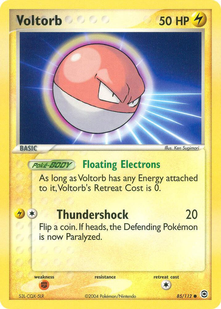 Voltorb 85/112 card from FireRed & LeafGreen