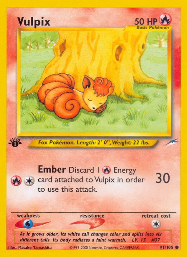 Vulpix 091/105 card from Neo Destiny