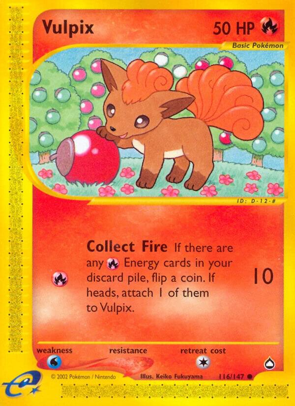 Vulpix 116/147 card from Aquapolis