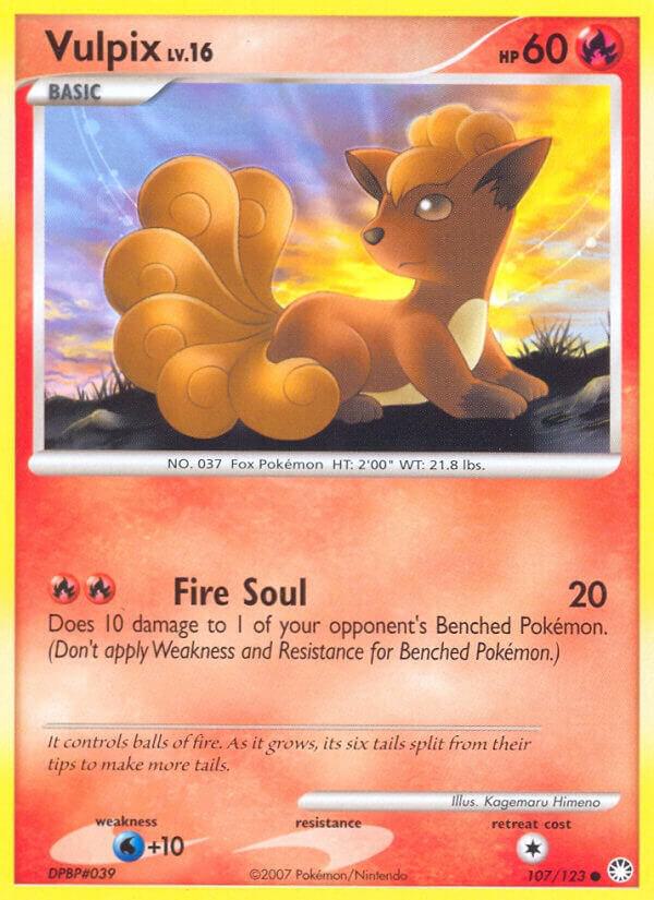 Vulpix 107/123 card from Mysterious Treasures