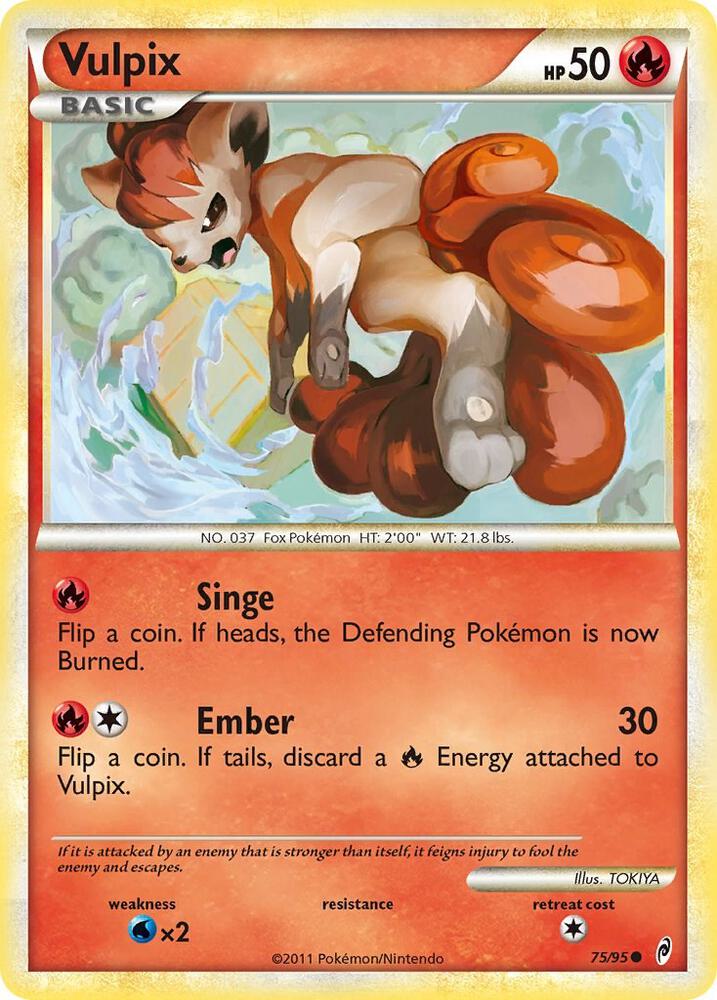 Vulpix 75/95 card from Call of Legends