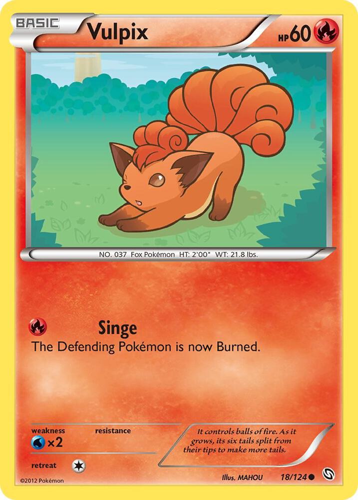 Vulpix 18/124 card from Dragons Exalted