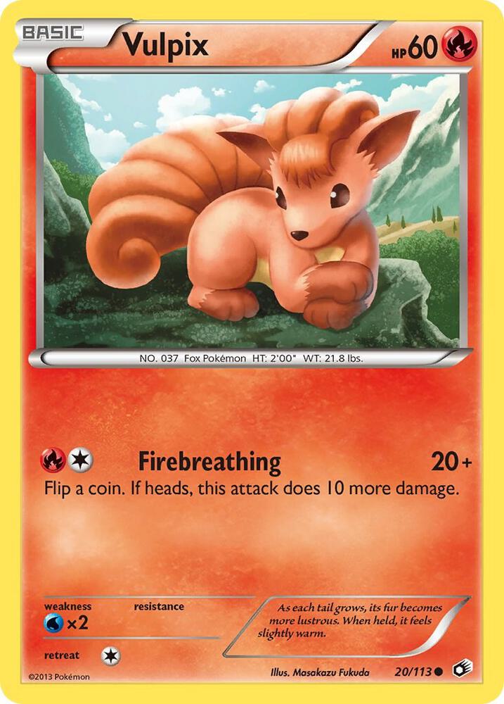 Vulpix 20/113 card from Legendary Treasures