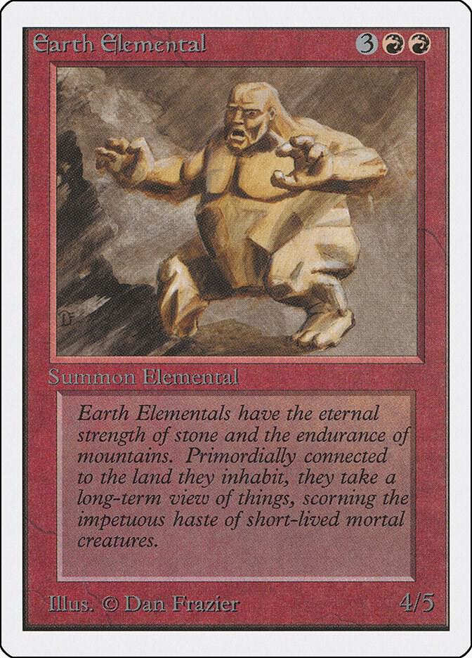 Earth Elemental card from Unlimited Edition