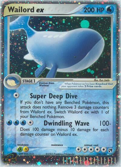 Wailord ex 100/100 card from Sandstorm
