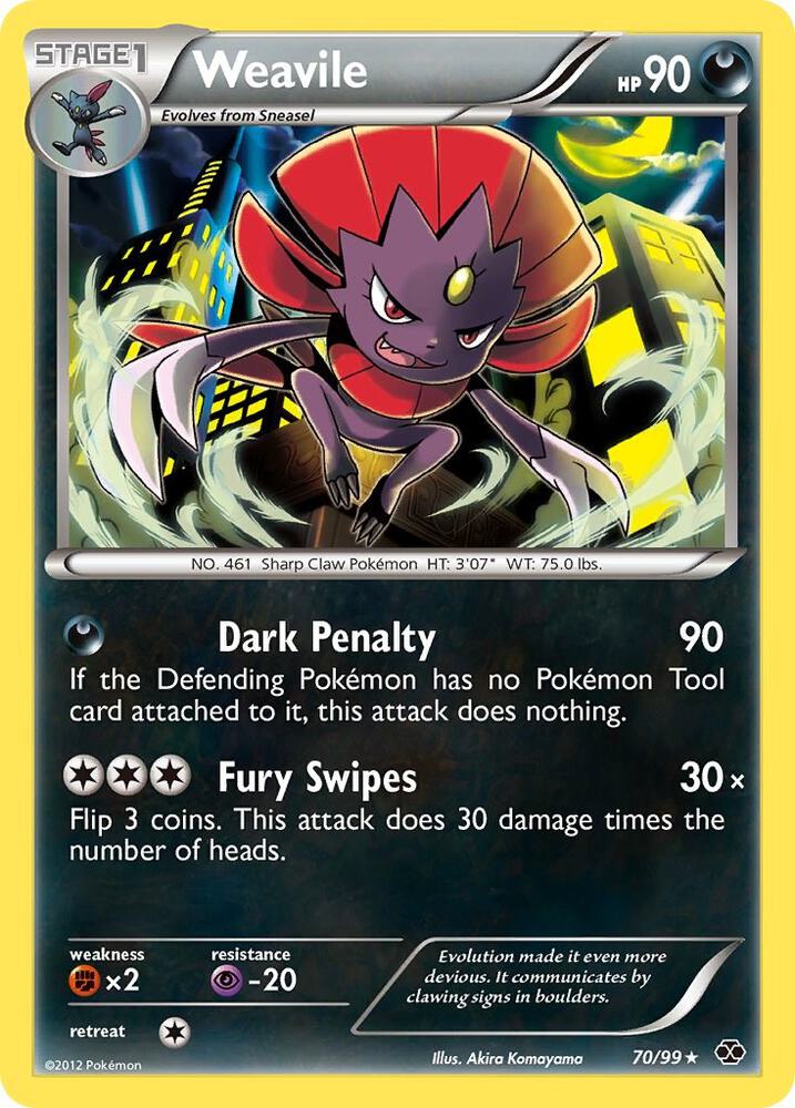 Weavile 70/99 card from Next Destinies