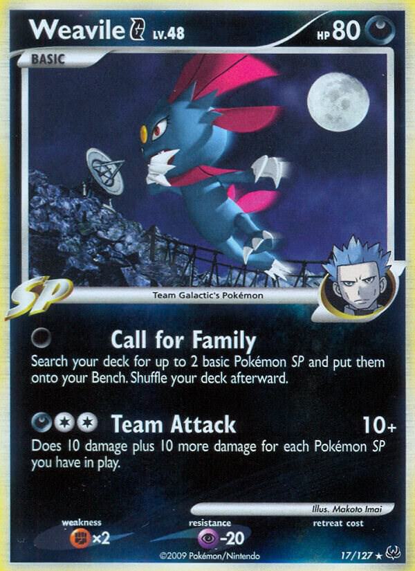 Weavile G 17/127 card from Platinum