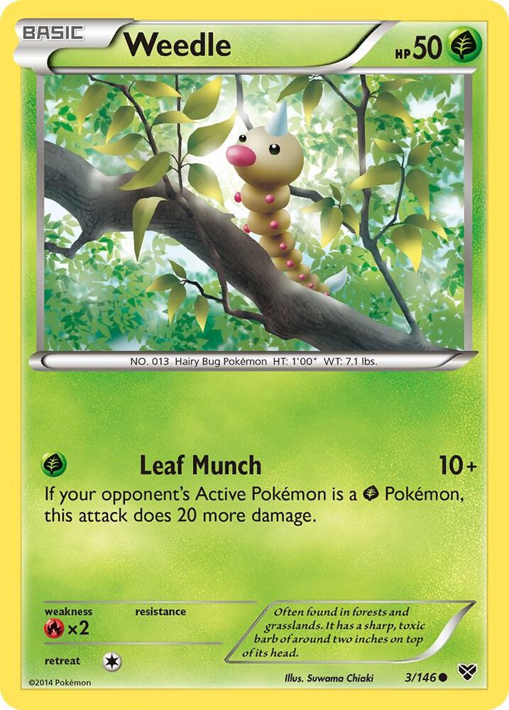 Weedle 3/146 card from XY Base Set