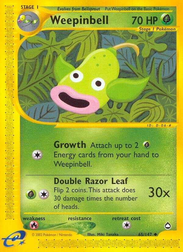 Weepinbell 065/147 card from Aquapolis