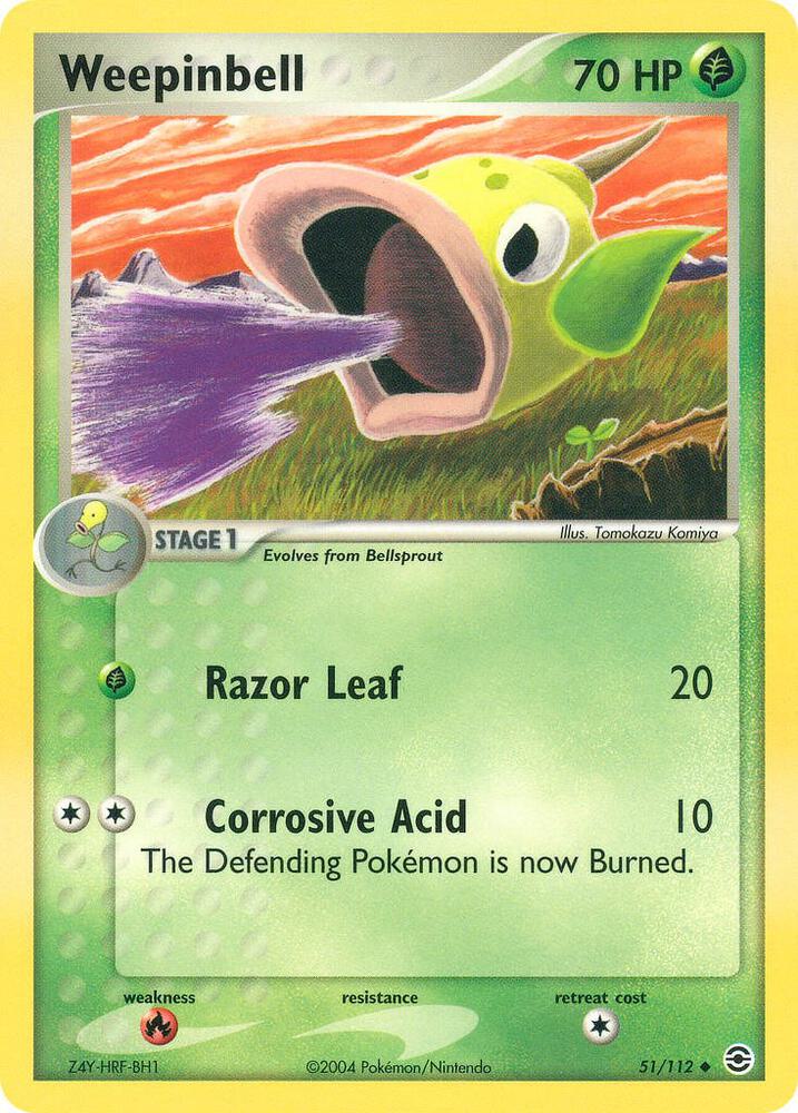 Weepinbell 51/112 card from FireRed & LeafGreen