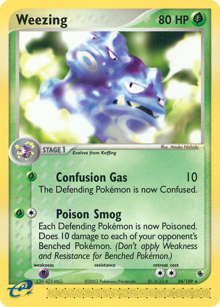 Weezing 24/109 card from Ruby and Sapphire