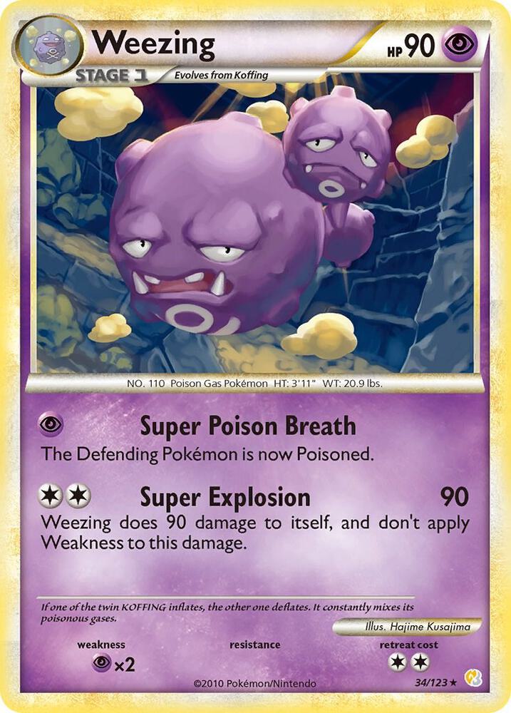 Weezing 34/123 card from HeartGold SoulSilver