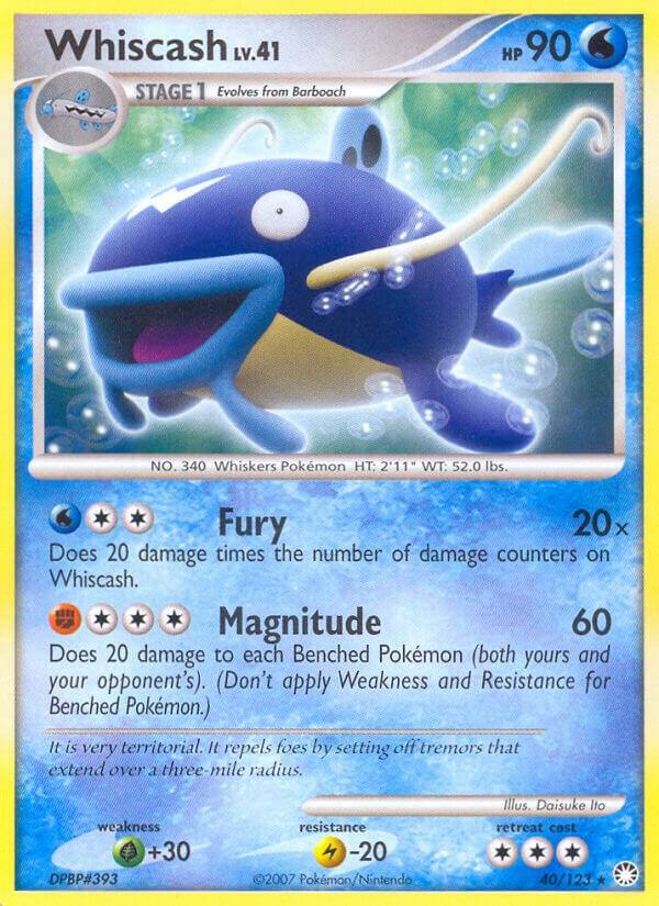 Whiscash 40/123 card from Mysterious Treasures