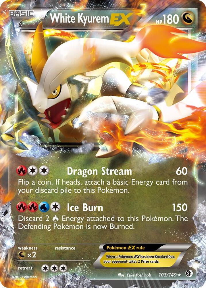 White Kyurem EX 103/149 card from Boundaries Crossed