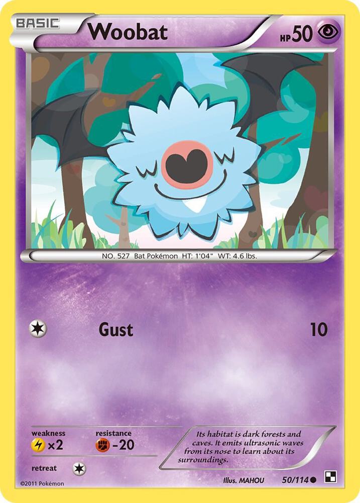 Woobat 50/114 card from Black and White