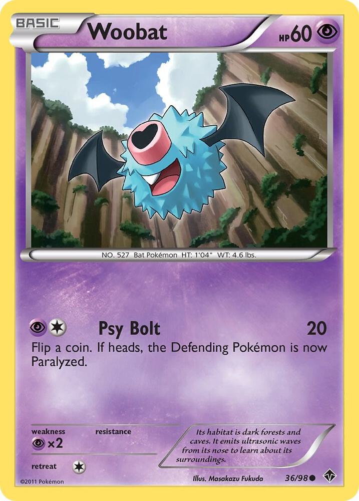 Woobat 36/98 card from Emerging Powers