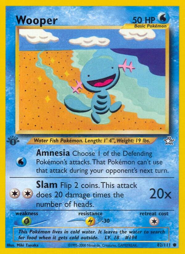 Wooper 082/111 card from Neo Genesis