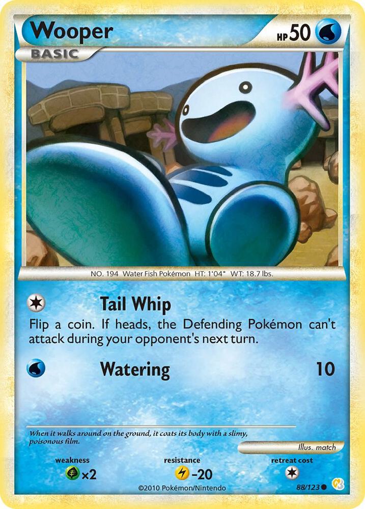 Wooper 88/123 card from HeartGold SoulSilver