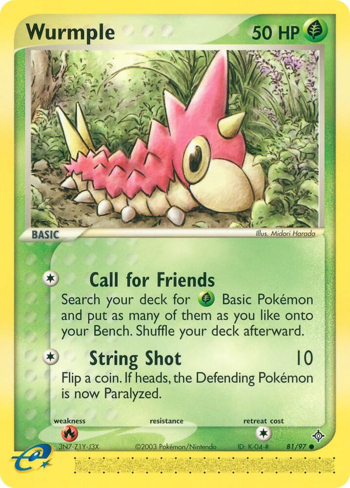 Wurmple 81/97 card from Dragon