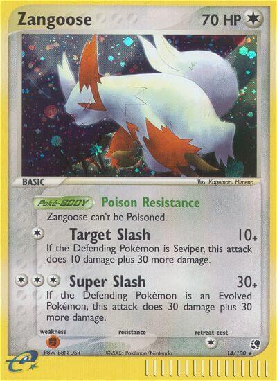 Zangoose 14/100 card from Sandstorm