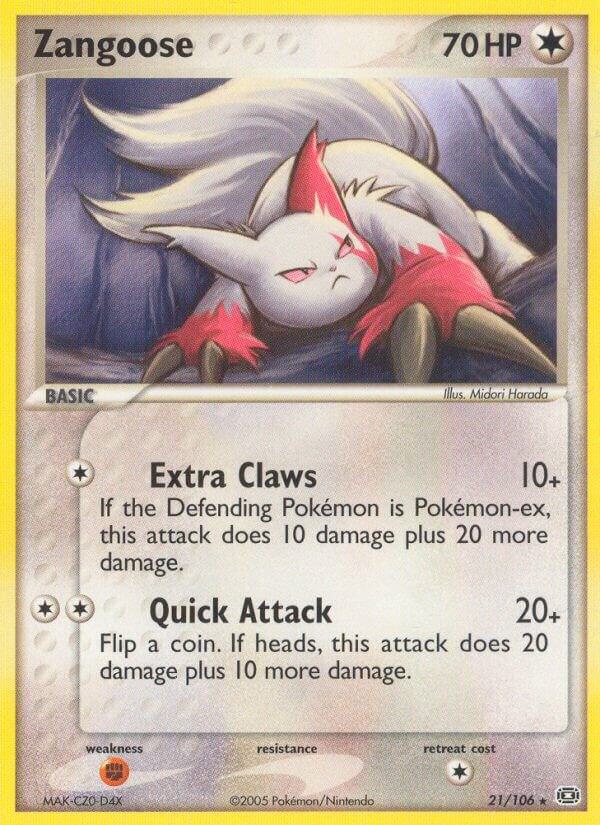 Zangoose 21/106 card from Emerald