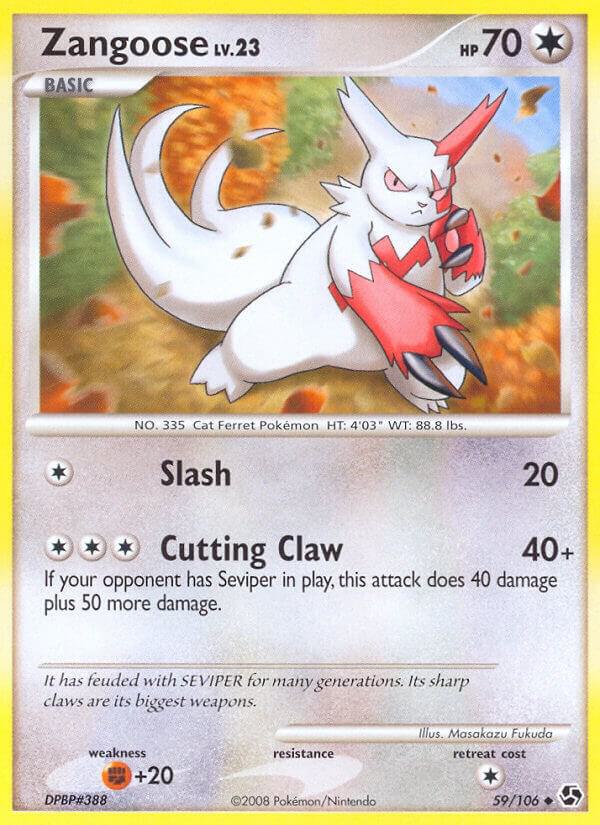Zangoose 59/106 card from Great Encounters