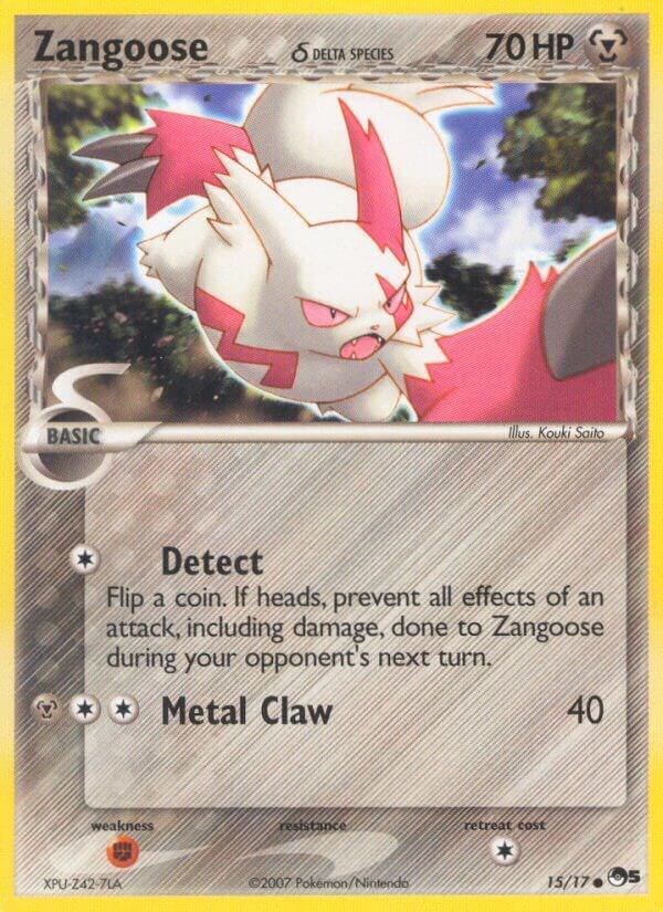 Zangoose (Delta Species) 015/017 card from POP Series 5