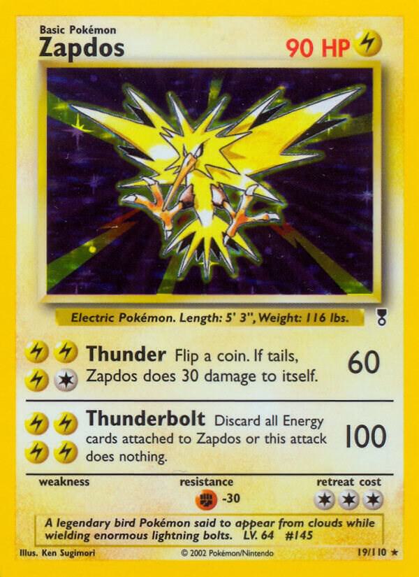 Zapdos 019/110 card from Legendary Collection