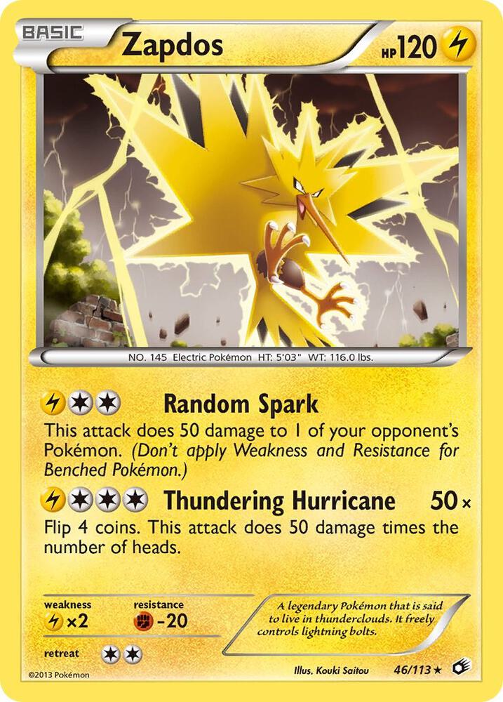 Zapdos 46/113 card from Legendary Treasures