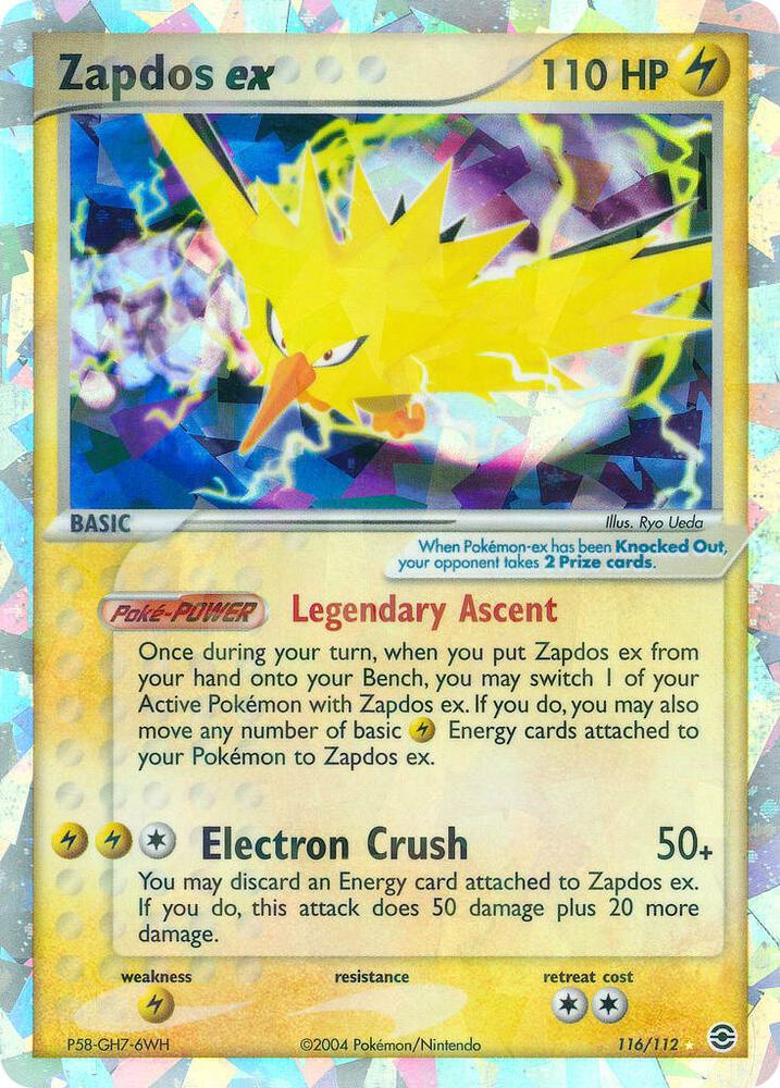 Zapdos ex 116/112 card from FireRed & LeafGreen