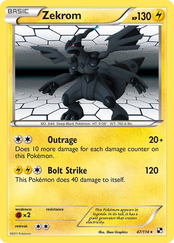 Zekrom 47/114 card from Black and White